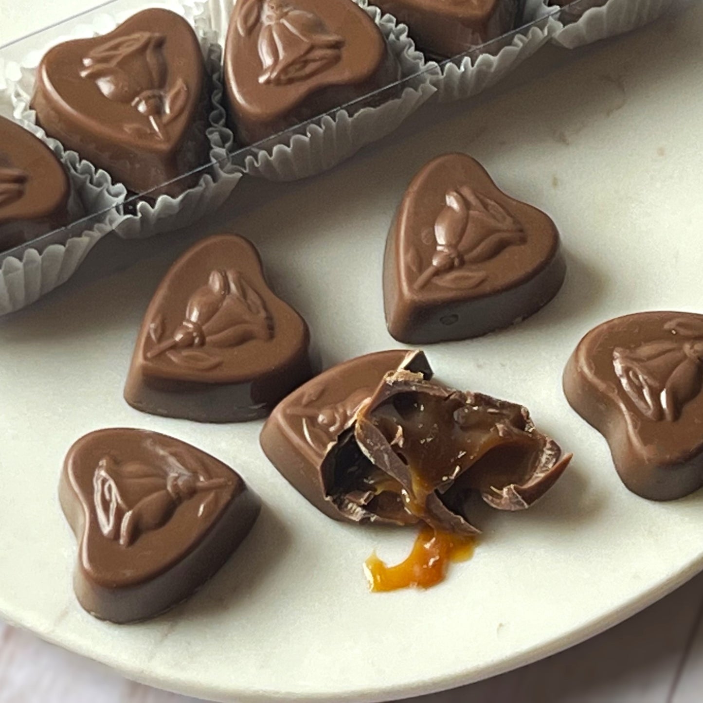 Caramel filled Chocolate Heart Minuettes