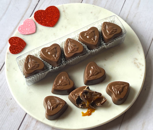 Caramel filled Chocolate Heart Minuettes